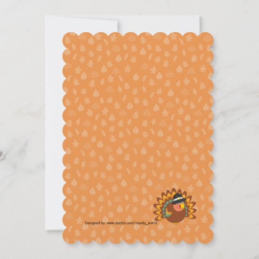 Herbst/Herbst-Szene mit Pilgern, Einladung (Rückseite)