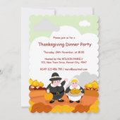 Herbst/Herbst-Szene mit Pilgern, Einladung (Vorderseite)