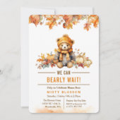 Herbst Herbst Teddy Bear Babydusche Einladung (Vorderseite)