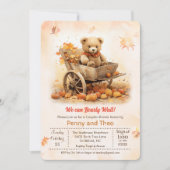 Herbst Herbst Teddy Bear Babydusche Einladung (Vorderseite)