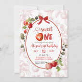 Herbst Herbst Toile Erster Geburtstag Einladung (Vorderseite)