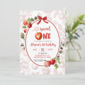 Herbst Herbst Toile Erster Geburtstag Einladung (Stehend Vorderseite)