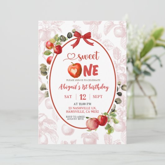 Herbst Herbst Toile Erster Geburtstag Einladung (Stehend Vorderseite)