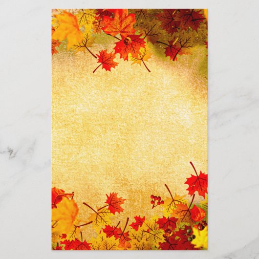 Herbst Herbst verlässt Grenze auf Altpapier Hinter Briefpapier (Vorderseite)