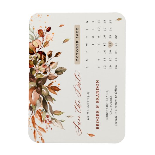 Herbst Herbst verlässt rustikales Land Save the Da Magnet (Vertikal)