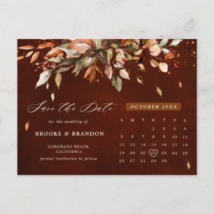 Herbst Herbst verlässt rustikales Land Save the Da Postkarte