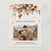 Herbst Herbst verlässt rustikales Land Save the Da Postkarte (Vorderseite)