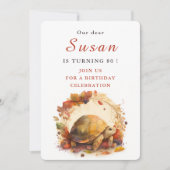 Herbst/Herbst - Vibes Tortoise - Geburtstag Einladung (Vorderseite)