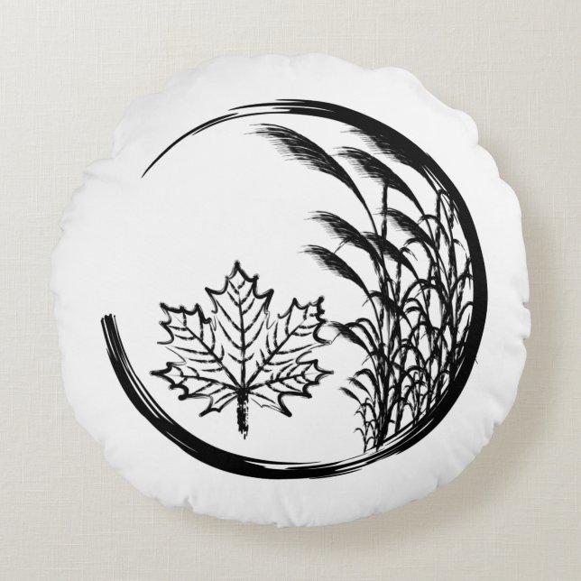 Herbst/Herbst-Wappen Rundes Kissen (Vorderseite)