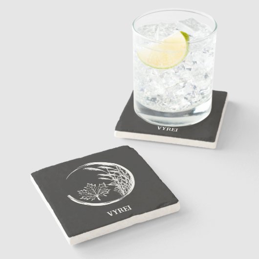 Herbst/Herbst-Wappen Steinuntersetzer (Seitenansicht)