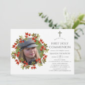 Herbst - Herbst Wasserfarbe Erste heilige Kommune Einladung (Stehend Vorderseite)