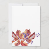 Herbst - Herbst-Wasserfarben-Blätter Foto Hochzeit Save The Date (Rückseite)