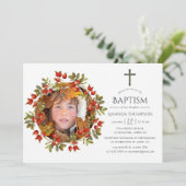 Herbst - Herbst Wasserfarben-Taufe oder Weihnachte Einladung (Stehend Vorderseite)