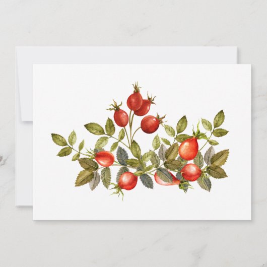 Herbst - Herbst Wasserfarben-Taufe oder Weihnachte Einladung (Rückseite)