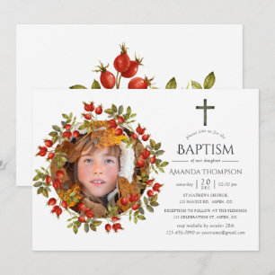 Herbst - Herbst Wasserfarben-Taufe oder Weihnachte Einladung