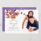 Herbst - Herbst-Wasserfarbenhochzeit Danke Foto (Vorne/Hinten)