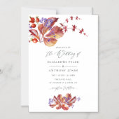 Herbst - Herbst-Wasserfarbenhochzeit Magneteinladung (Vorderseite)