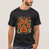 Herbst Herbst Weinleder Paw Erntedank Hund Lover D T-Shirt (Vorderseite)