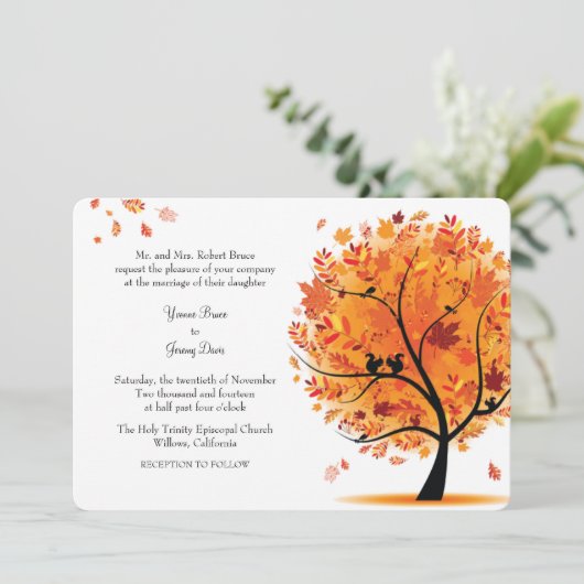 Herbst/Herbstbaum Einladung (Stehend Vorderseite)