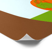 Herbst Herbstbaum und Niedliche Vogelschutzdusche Poster (Ecke)