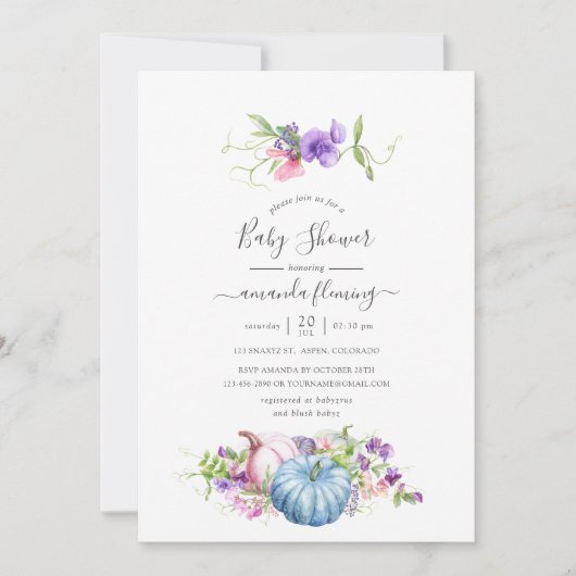 Herbst - Herbstblütendusche Einladung (Vorderseite)