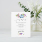 Herbst - Herbstflorale Hochzeitsgäste Details Begleitkarte (Stehend Vorderseite)