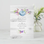 Herbst - Herbstflorale Rustikale QR-UAWG Hochzeit Einladung (Stehend Vorderseite)