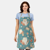 Herbst Herbstkürbis Folikin Aquamariner Blauer Nam Schürze (Getragen)