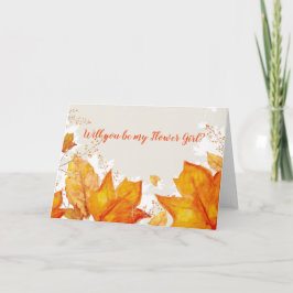 Herbst-Herbstlaub-Blumen-Mädchen Einladung