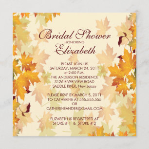 Herbst Herbstlaub Bridal Dusche Einladung