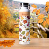 Herbst Herbstlaub Erntedankmuster Trinkflasche