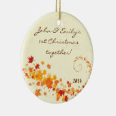 Herbst-Herbstlaub-Florpersonalisierte Keramik Ornament (Rechts)