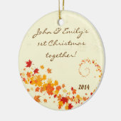 Herbst-Herbstlaub-Florpersonalisierte Keramik Ornament (Links)