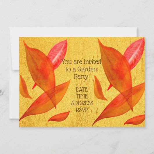 Herbst-Herbstlaub-Garten-Partyfunktion Einladung (Vorderseite)
