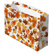 Herbst/Herbstlaub Geschenktasche. Bearbeitbare Mel Große Geschenktüte (Rückseite Schrägansicht)
