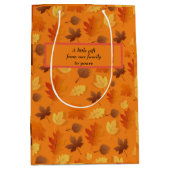 Herbst/Herbstlaub Geschenktasche. Bearbeitbare Mel Mittlere Geschenktüte (Vorderseite)
