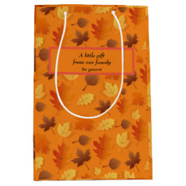 Herbst/Herbstlaub Geschenktasche. Bearbeitbare Mel Mittlere Geschenktüte