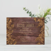 Herbst Herbstlaub Imitate Gold Sparkle Einladung (Stehend Vorderseite)