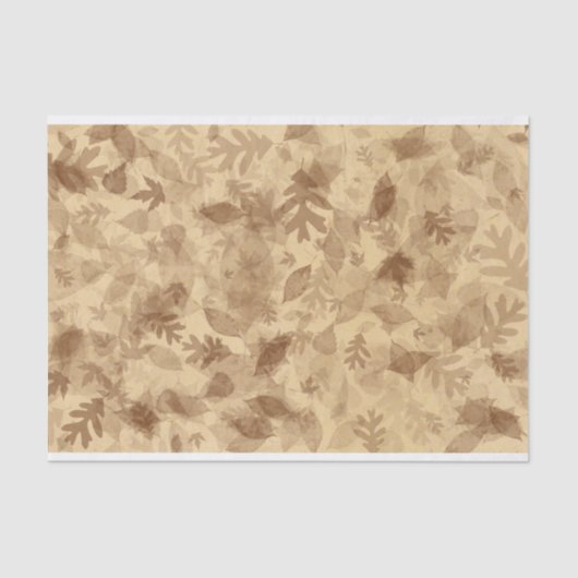 Herbst-Herbstlaub in Sepia Brown Seidenpapier (Vorderseite)