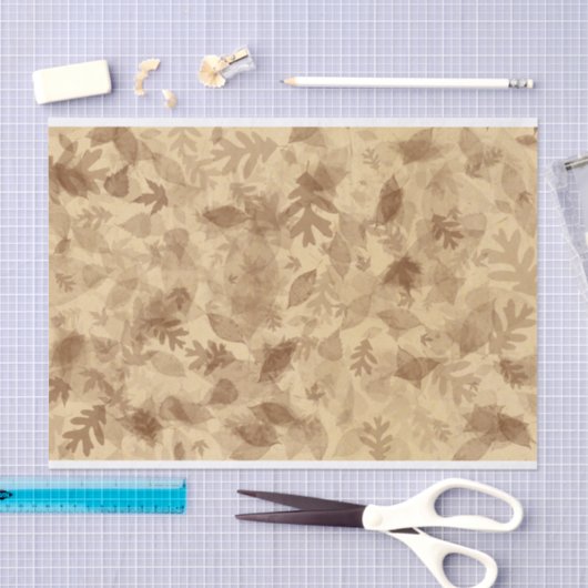 Herbst-Herbstlaub in Sepia Brown Seidenpapier (Handwerk)