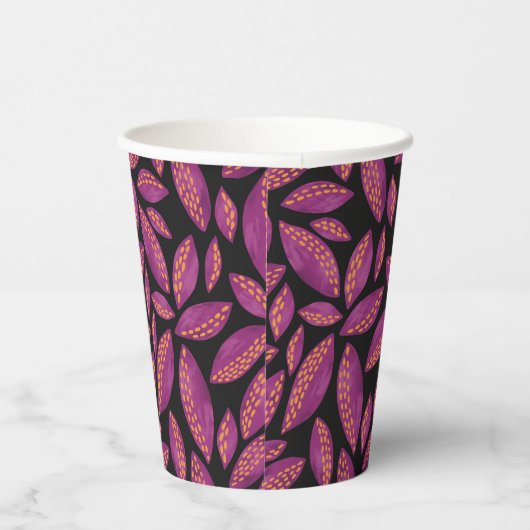 Herbst-Herbstlaub Lila- und Schwarzwald Pappbecher (Rechts)