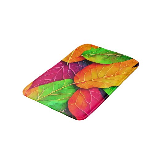 Herbst-Herbstlaub-Muster Badematte (Schrägansicht)