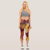Herbst-Herbstlaub-Muster Capri Leggings (Vorderseite)
