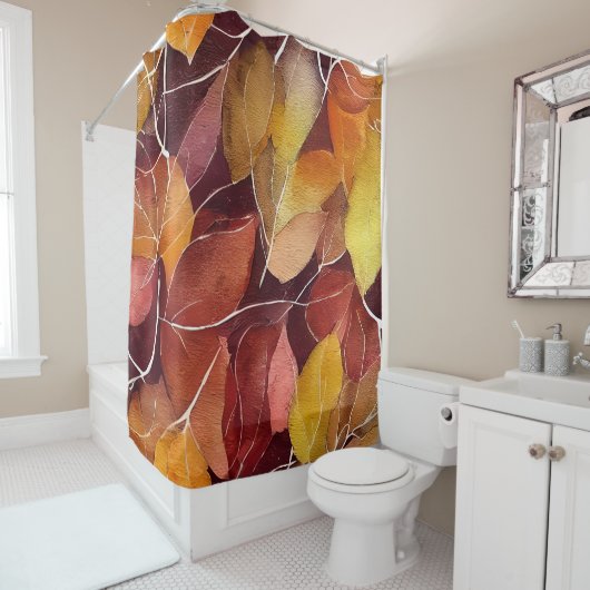 Herbst-Herbstlaub-Muster Duschvorhang (Beispiel)