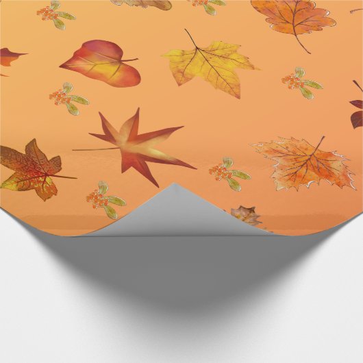 Herbst-Herbstlaub-Muster Geschenkpapier (Ecke)
