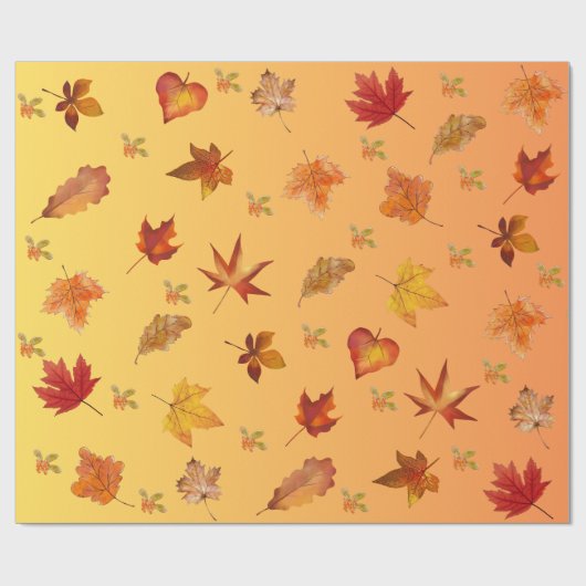 Herbst-Herbstlaub-Muster Geschenkpapier (Flach)