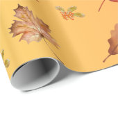 Herbst-Herbstlaub-Muster Geschenkpapier (Rolleneckpunkt)