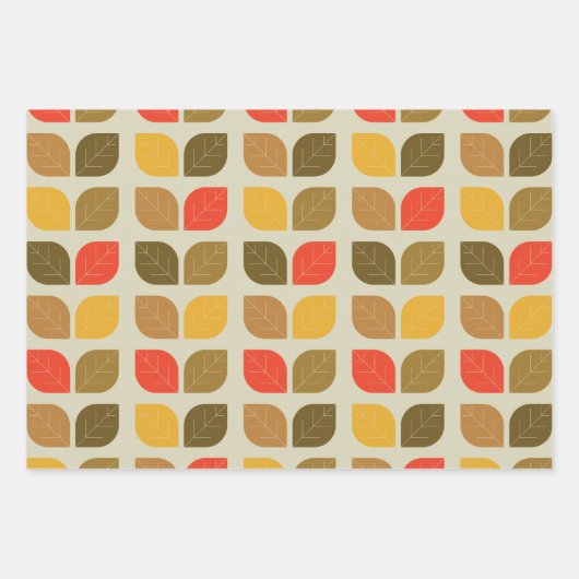 Herbst-Herbstlaub-Muster Geschenkpapier Set (Vorderseite 3)