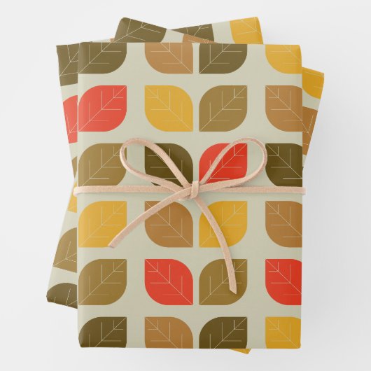 Herbst-Herbstlaub-Muster Geschenkpapier Set (Beispiel)