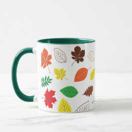 Herbst Herbstlaub Muster Grün Tasse
